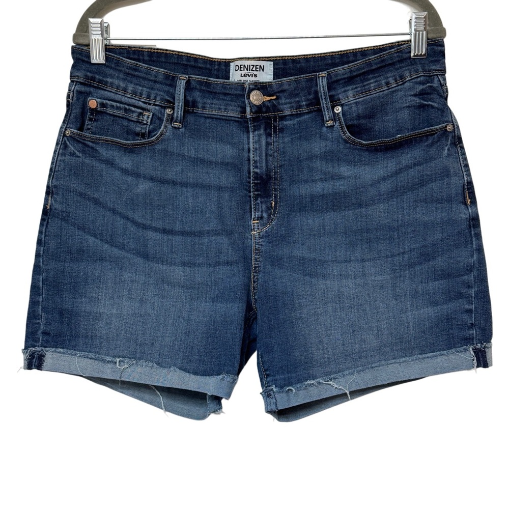 {Denizen from Levi's} "Mid Rise Shorts" Rolled Hem Midi Stretch Denim Jeans